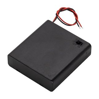 Suporte Box Para 4 Pilhas Aa Com Tampa E Chave Liga/desliga