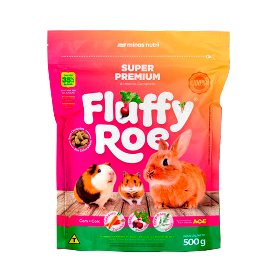 Ração Fluffy Roe - 500g Super Premium Minas Nutri