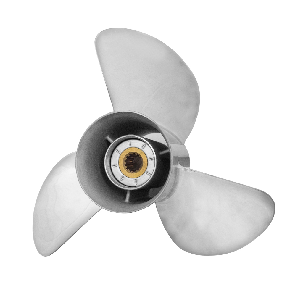 Helice Inox Motor Popa Johnson Evinrude 140 HP 13 1/4 Passo 17 - Barco Lancha