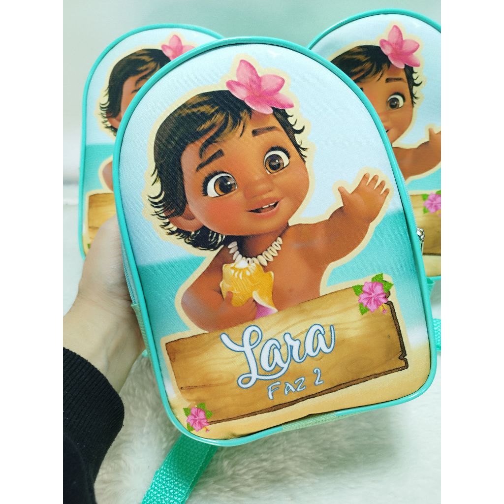 15 mochilinhas, mochila, bolsa, lembrancinhas, mochilinhas personalizadas, Moana.