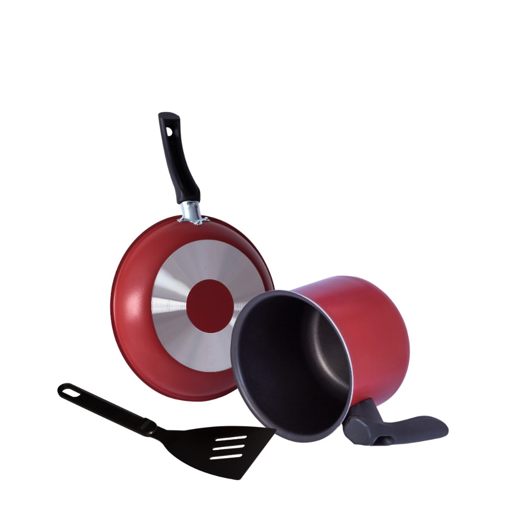 Jogo de Frigideira Antiaderente Frigideira 18cm + Canecão Teflon 12cm Antiaderente Com Espátula em Oferta na Shopee