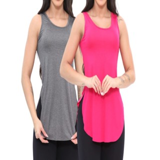Kit 2 Regatas tapa bumbum academia long cobre legging REF 51