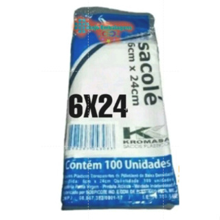 Saquinho Saco 6X24 Para Sacolé Talher Dindim Gelinho Juju Geladinho Chup-Chup Transparente Polietileno - 100/200/300 Un em Oferta na Shopee