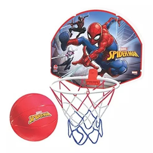 Cesta Basquete Infantil Tabela Bola Homem Aranha Brinquedo