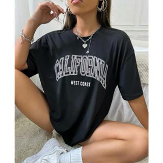 Camiseta Feminina California Algodão Premium Tumblr Estampa Digital Top