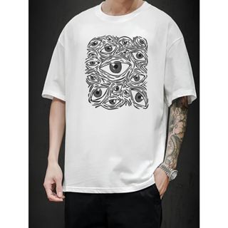 Camiseta Impressão De Olhos Masculina Feminina Poliéster