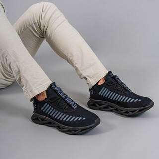 Tênis Masculino Original All Black Academia Crossfit Caminhada Leve Macio Modelo Trança Tendencia Exclusiva