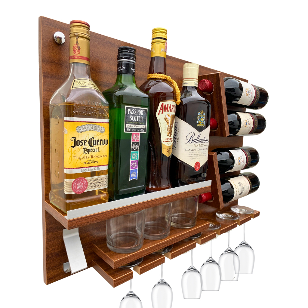 Bar de Parede Adega de Vinhos 100% MDF Porta Taças e Rolhas em Oferta na Shopee