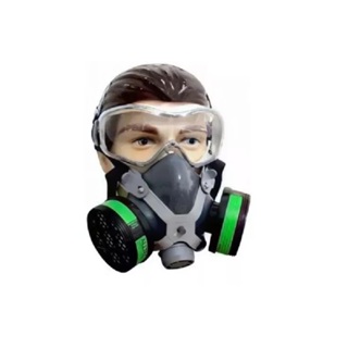 Máscara Respiratória Contra Venenos Agrotóxicos Pesticidas Óculos de proteção Ampla visão em Oferta na Shopee