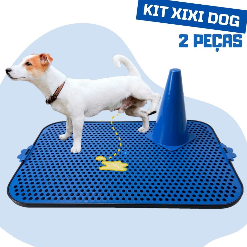Kit Postinho Educador Poste Xixi Fácil + Tapete Xixi Dog Tapete Higiênico Canino Sanitário Canino Cachorro Azul em Oferta na Shopee