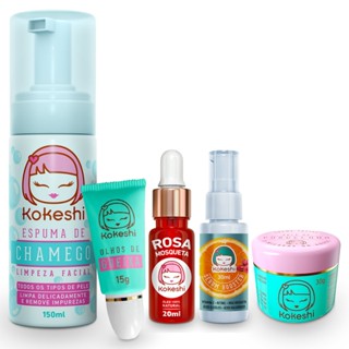 Kit Rosa Mosqueta 5 itens Kokeshi