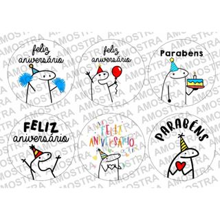 Papel de arroz CORTADO para Bento cake, Mini Bolo, Bolo Marmita com 6 unidades de 9cm - Flork Meme em Oferta na Shopee