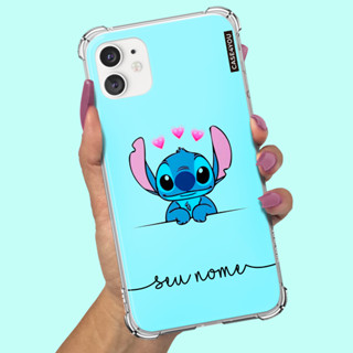 Capa Capinha de celular Personalizada Anti-impacto com nome Stitch 12