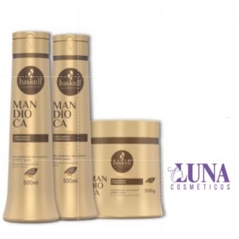 Kit Haskell Mandioca Shampoo 500 ml + Condicionador 500ml + Mascara 500gr
