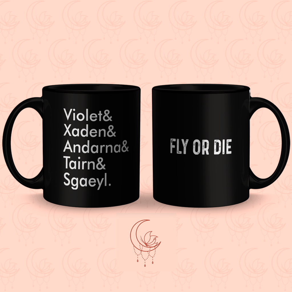 Caneca Fourth Wing - Fly or die - Quarta Asa