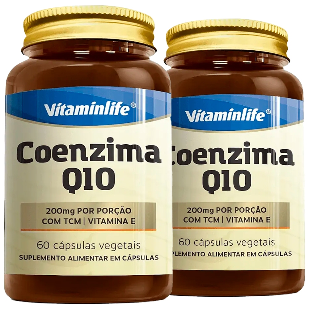 Coenzima Q10 200mg (Com TCM e Vitamina E) - 60 Cápsulas Vegetais - Vitaminlife