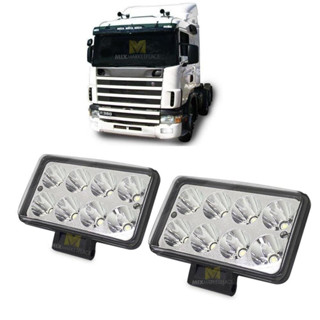 Par de farol Milha LED retangular 24w 12v/24v reforçado agrícola Caminhão carro barco em Oferta na Shopee