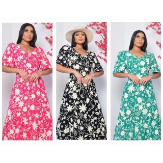 vestido manga floral