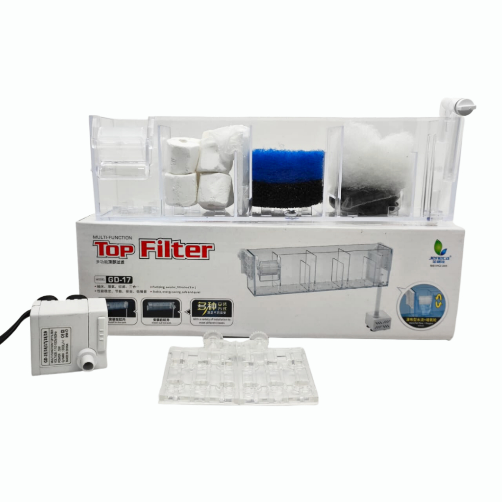 Jeneca Gd-17 Filtro Sump Hang On De Acrilico Para Aquario até 80Litros em Oferta na Shopee