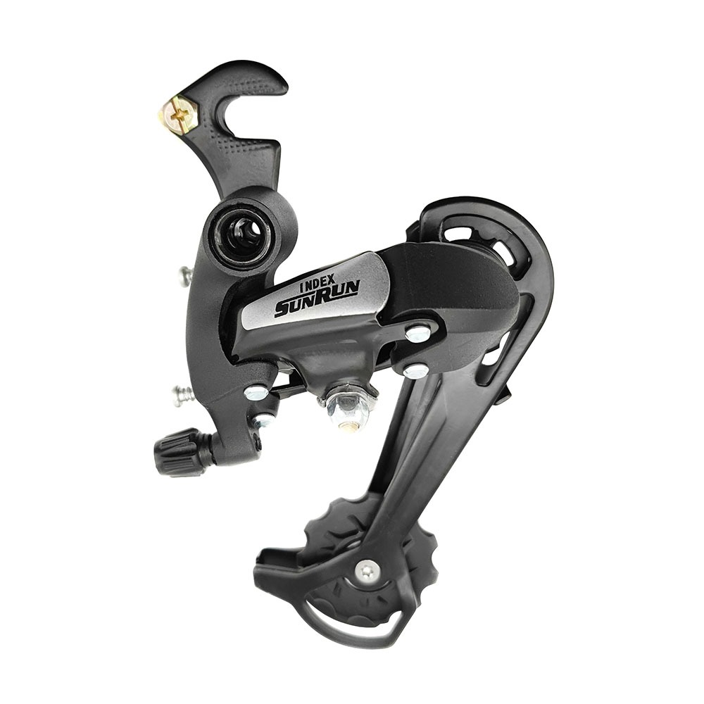 Cambio traseiro 7v Sunrun index cage longo com gancheira até 43d Bike mtb 3x7 Bmx 21v