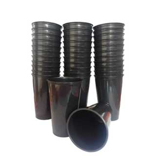 Kit 15 Copos de Plástico Resistente Preto