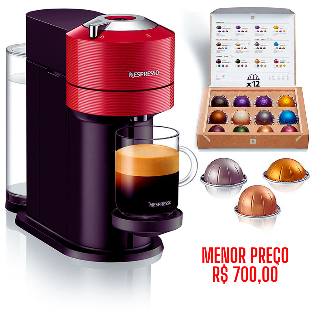 Cafeteira Nespresso Vertuo Next Vermelha Com 12 Capsulas