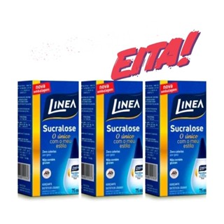 Kit com 3 Adoçantes dietéticos líquido 75ml cada, Linea sucralose
