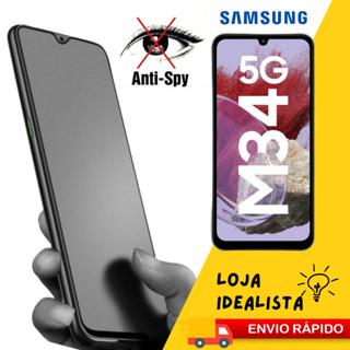 Película Cerâmica Fosca Privacidade Samsung Galaxy M34 Matte Anti-Spy Premium 3D 9D - Envio Imediato