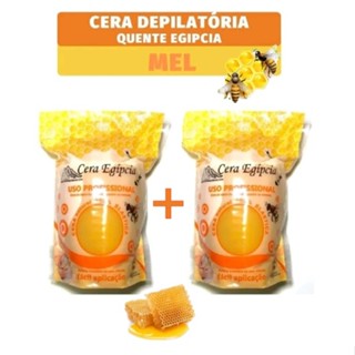 Kit 2 Ceras Egípcia Quente Depilatória Elástica Anestésica Mel 500g.