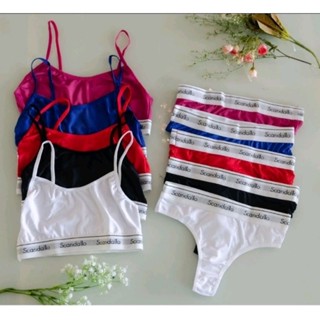 Kit Com 10 Conjunto Top e Calcinha De Microfibra Sem Bojo Conjunto Feminino Blogueira Revenda Atacado