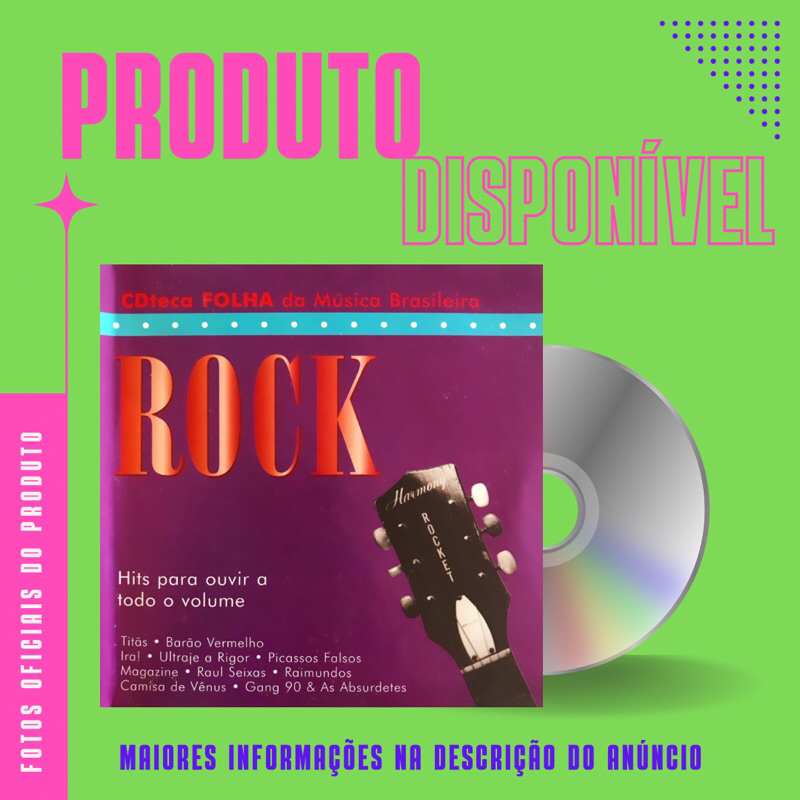 CD CDTECA FOLHA DA MÚSICA BRASILEIRA - ROCK - Titãs, Barão Vermelho, Ultraje a Rigor, Raul Seixas, Raimundos