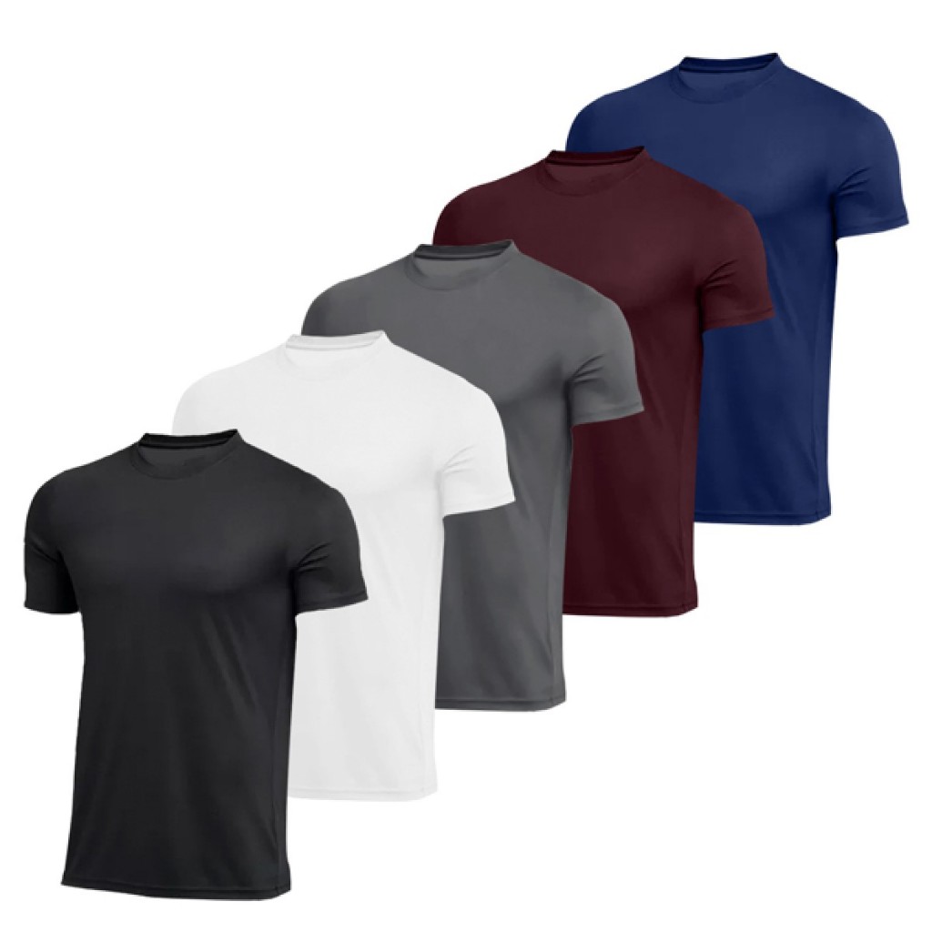 Kit 5 Camiseta Masculina Dry Proteção Solar UV50 Térmica Anti Suor Academia Esporte Basica...