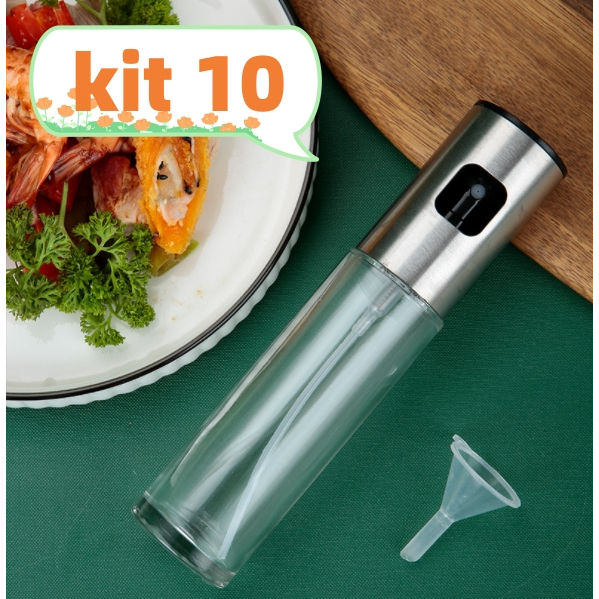 10 Pcs Spray Pulverizador Vidro Inox Borrifador Azeite Vinagre Essenciais De Pratos Cozinha Promoção