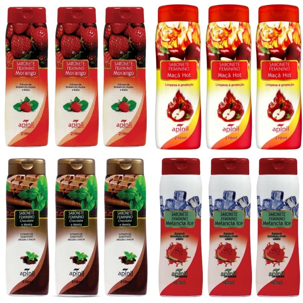 Kit 3 Unidades Sabonetes Íntimo Aromático Líquido 200ml Apinil
