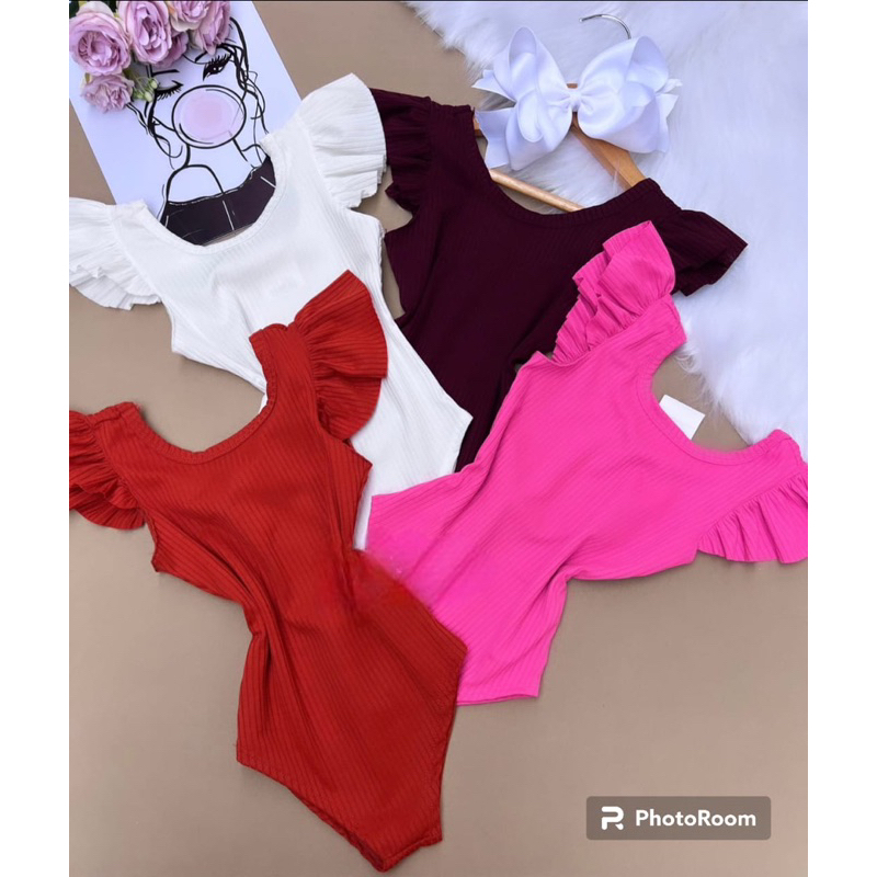 Body infantil para meninas com babadinho