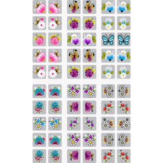 kit 720 adesivos de unha 3d no cartelao pre pronto desenhos variados