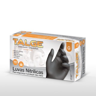 LUVA NITRILICA PRETA S/ PO G C/100 UN.