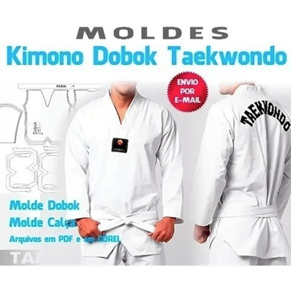 MOLDE KIMONO DOBOK ADULTO E INFANTIL POR CORREIOS