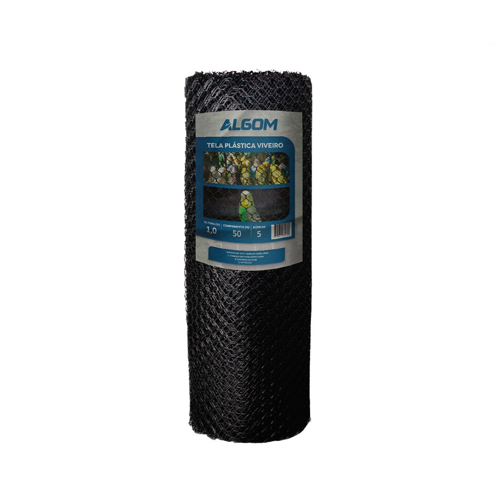 Tela Plástica Viveiro 1,00m X 50m Preto Algom - Home & Living