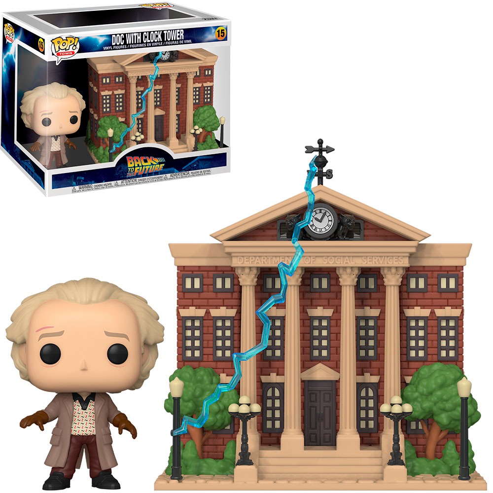 FUNKO POP TOWN BACK TO THE FUTURE - DOC WITH CLOCK TOWER 15 NOVO ORIGINAL em Oferta na Shopee