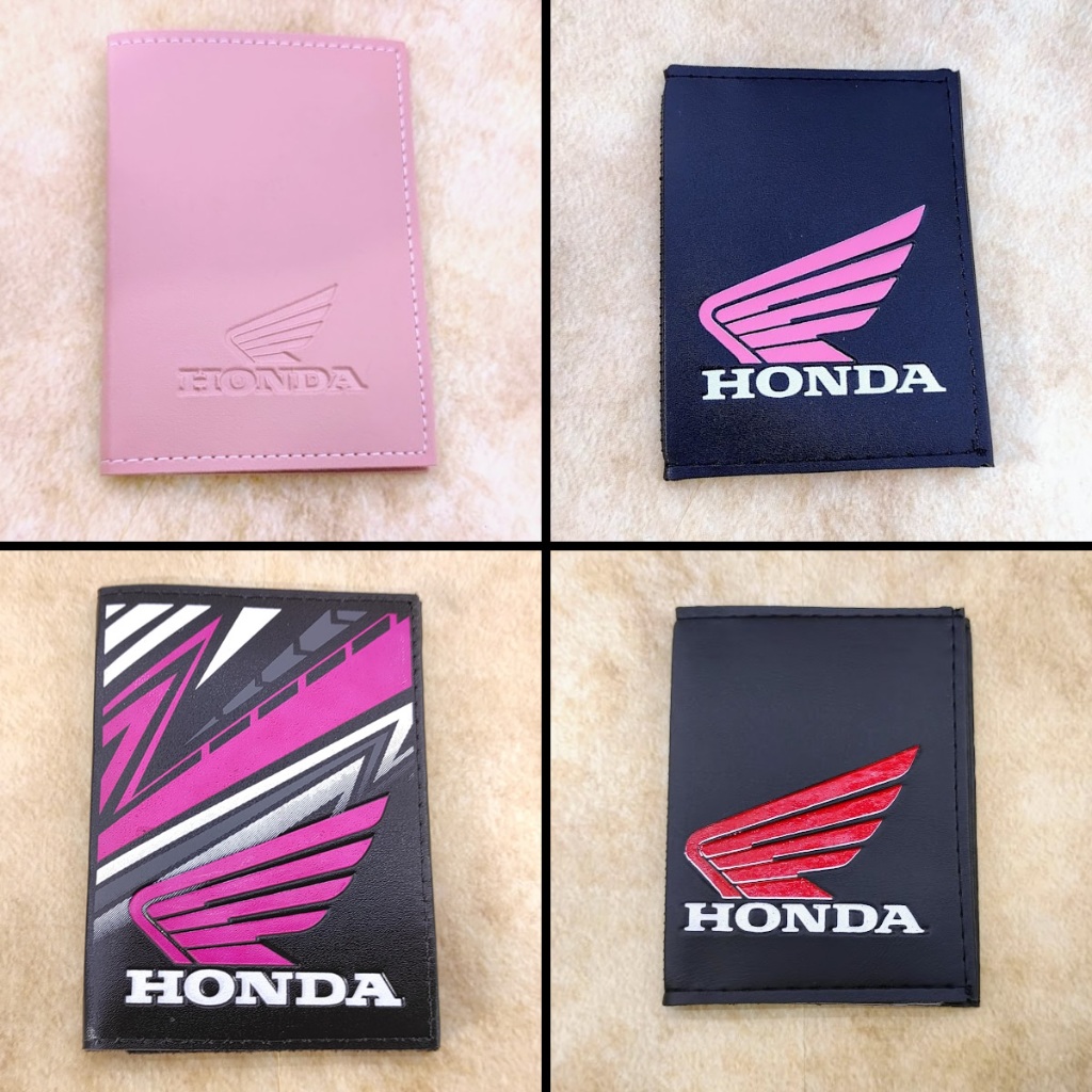 Carteira Porta Honda Motos Documentos em Couro Feminino Rosa Preto Branco de menina em Oferta na Shopee