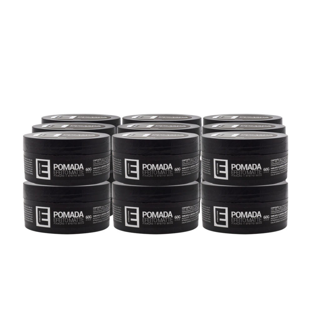10 Uni Pomada Matte Efeito Seco Evolution Barber - Modelador para Cabelo