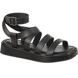 Sandalia Feminina Papete Flatform Com Tiras Cruzadas Confortável Promoção Original Gigil Confortável
