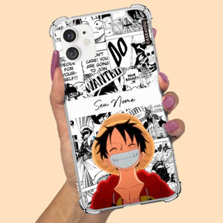 Capa Capinha de celular Personalizada Anti-impacto com nome Mangá One Piece