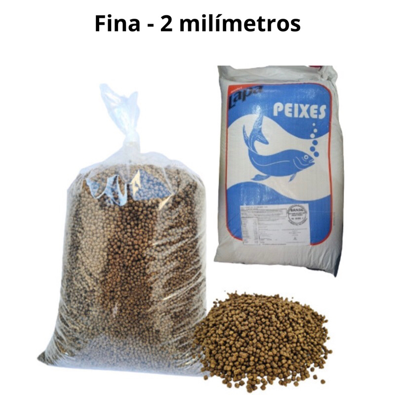 Até 5kg Ração Fina 2mm Engorda/Crescimento - Peixe Tilapia, Carpa - 28% Proteína em Oferta na Shopee