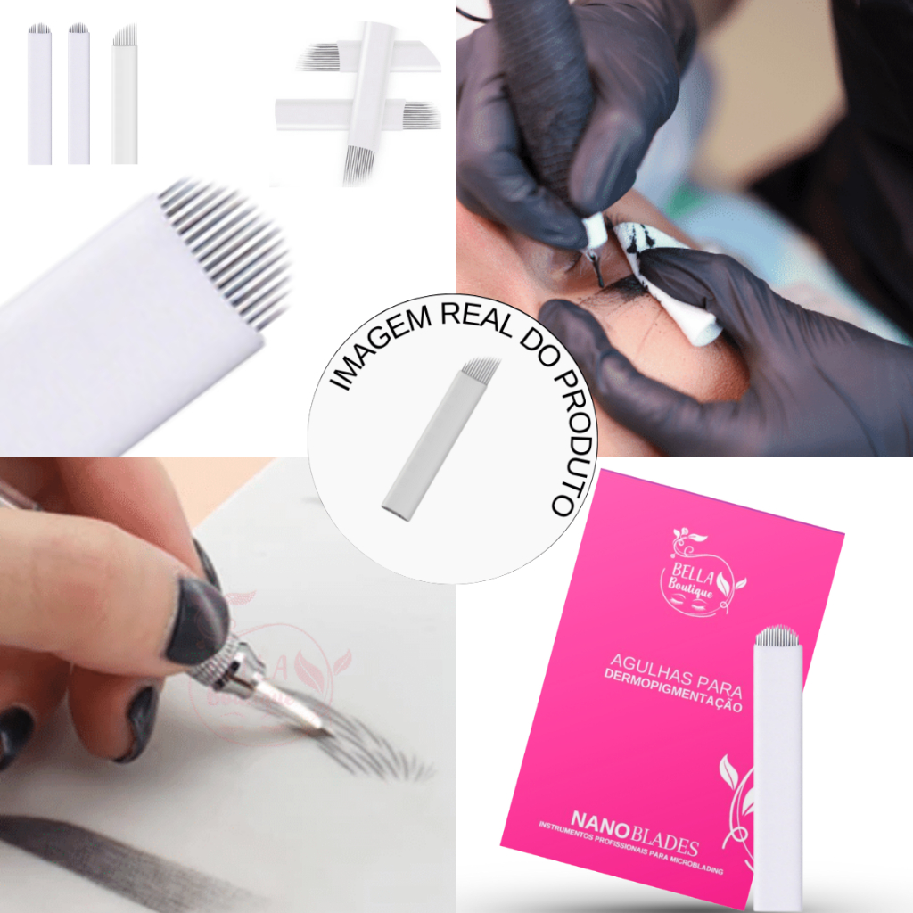 Lâmina Tebori Micropigmentação Kit com 20 Unidades