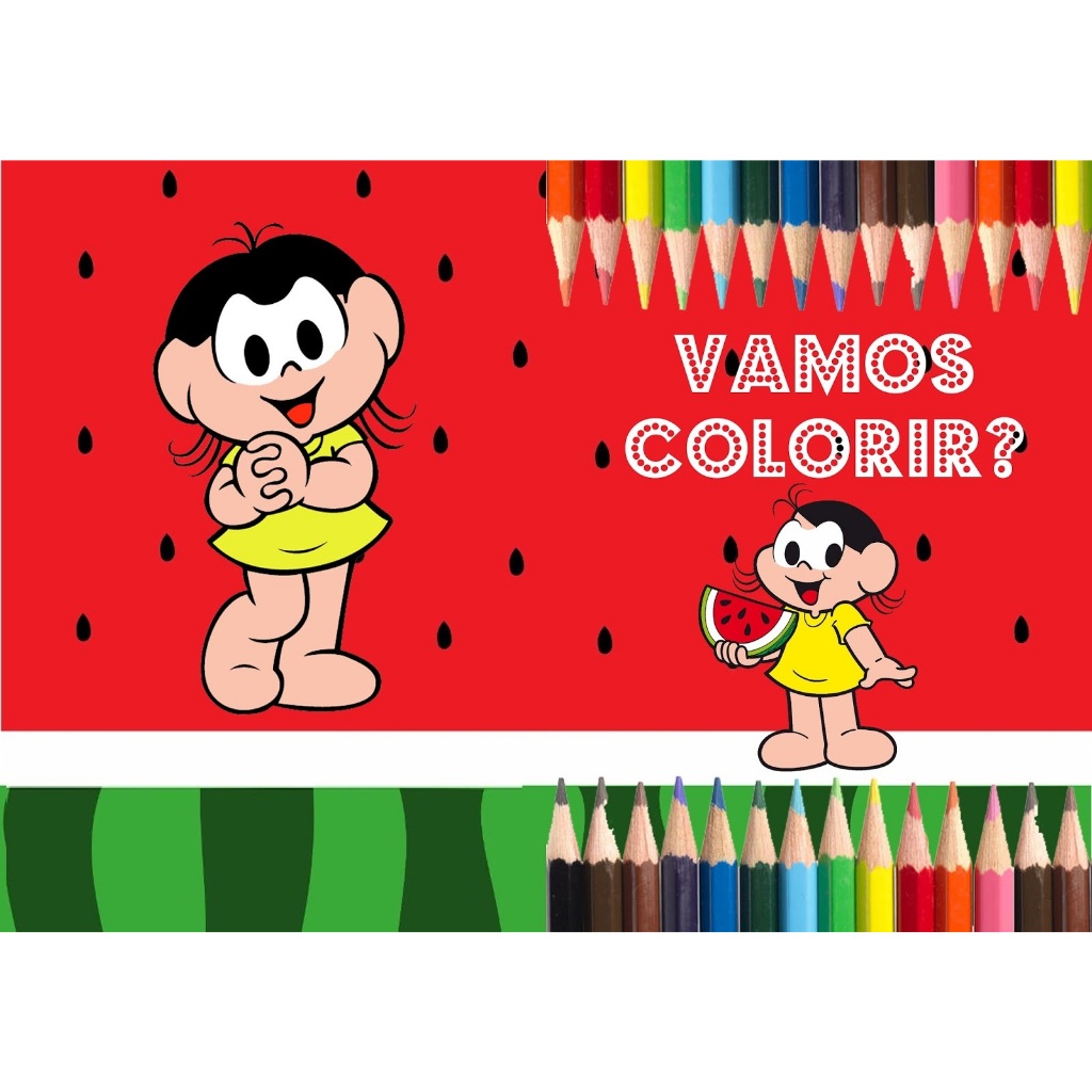 10, 20 OU 30 Livros De Colorir Personalizado / Revistinha de Colorir - MAGALI -GRANDE- CAPA PAPEL DE FOT