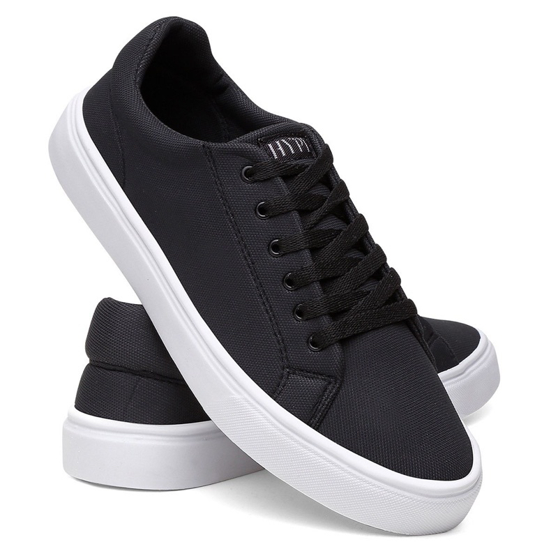 Sapatênis Casual Linha Confort Hype Shoes Esporte Fino - 770 Preto - Unissex