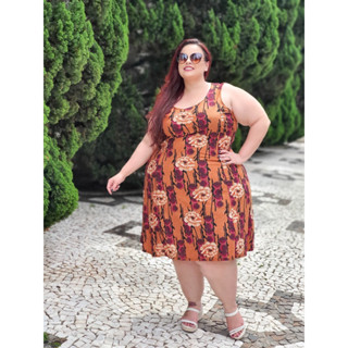 Vestido Estampado Plus Size Liganete
