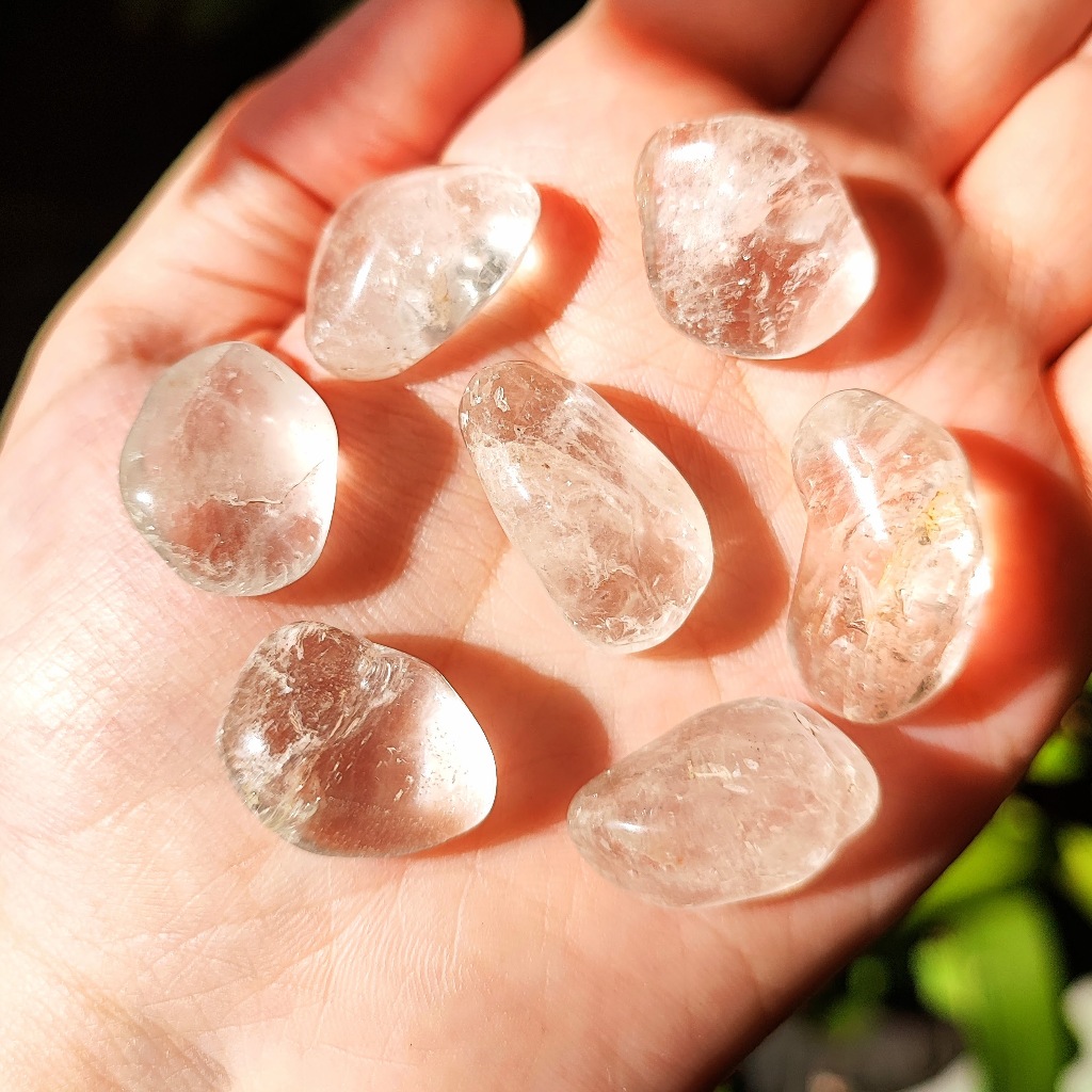 7un Quartzo Cristal Pequeno Pedra Natural Rolada